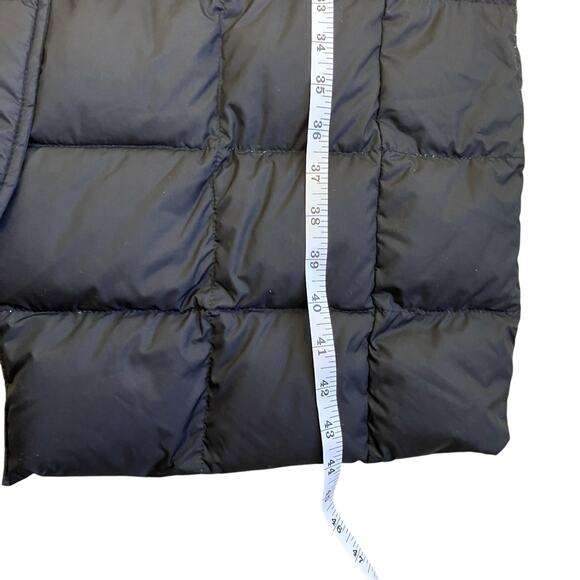 Land's End Sz M Quilted Down Full-length Jacket Black Puffer Winter Coat Hooded - Picture 11 of 16